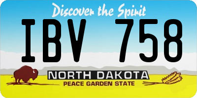ND license plate IBV758