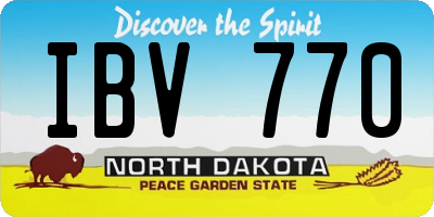 ND license plate IBV770