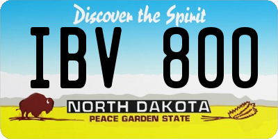 ND license plate IBV800