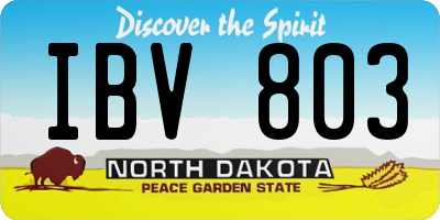 ND license plate IBV803