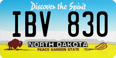 ND license plate IBV830