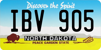 ND license plate IBV905