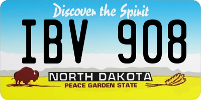 ND license plate IBV908