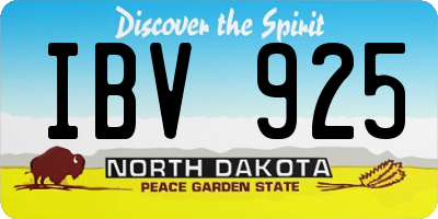 ND license plate IBV925