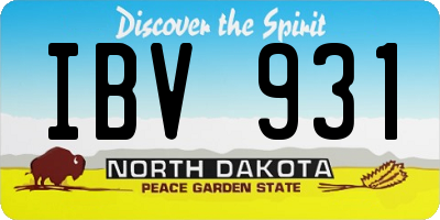 ND license plate IBV931