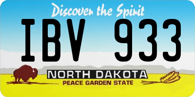 ND license plate IBV933