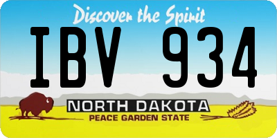 ND license plate IBV934