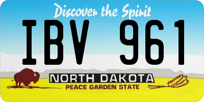 ND license plate IBV961