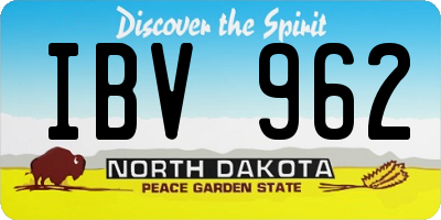 ND license plate IBV962