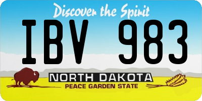 ND license plate IBV983