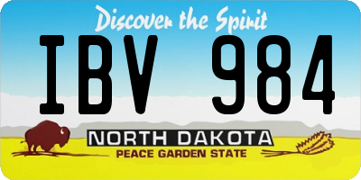 ND license plate IBV984