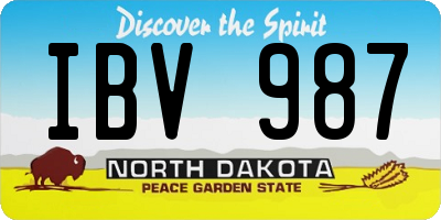 ND license plate IBV987