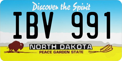 ND license plate IBV991