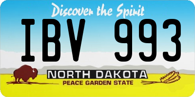 ND license plate IBV993