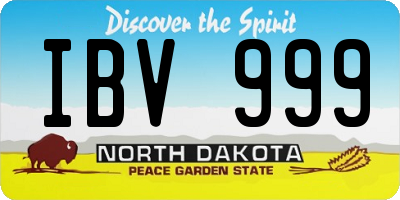 ND license plate IBV999