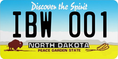 ND license plate IBW001