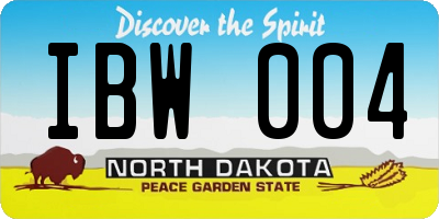 ND license plate IBW004
