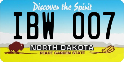 ND license plate IBW007