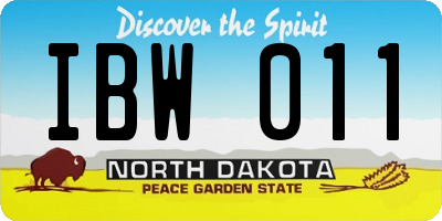 ND license plate IBW011