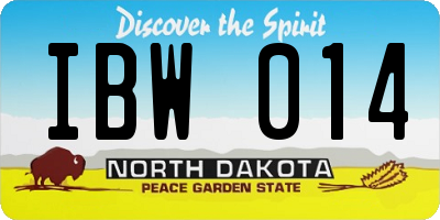 ND license plate IBW014