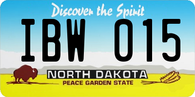 ND license plate IBW015
