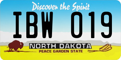 ND license plate IBW019