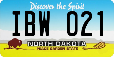 ND license plate IBW021