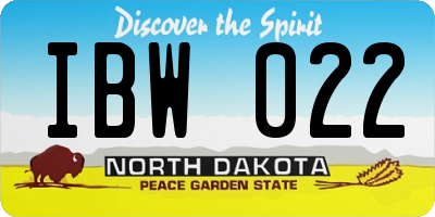 ND license plate IBW022