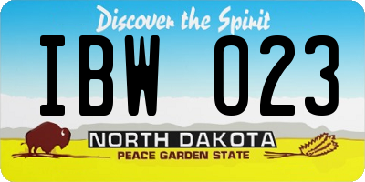 ND license plate IBW023