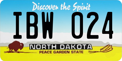 ND license plate IBW024