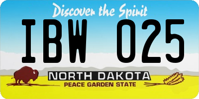 ND license plate IBW025