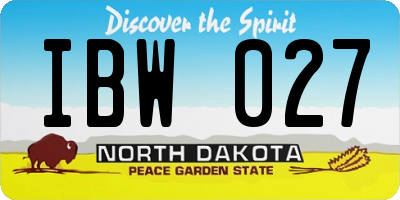 ND license plate IBW027