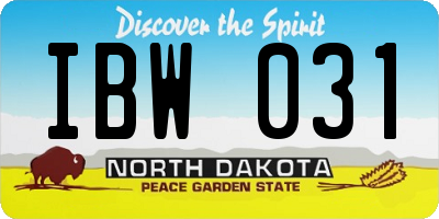 ND license plate IBW031