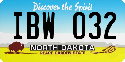 ND license plate IBW032