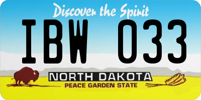 ND license plate IBW033