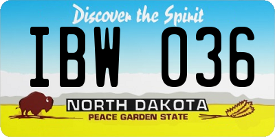 ND license plate IBW036