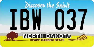 ND license plate IBW037
