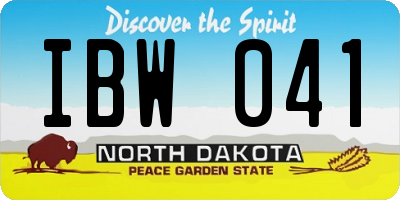ND license plate IBW041