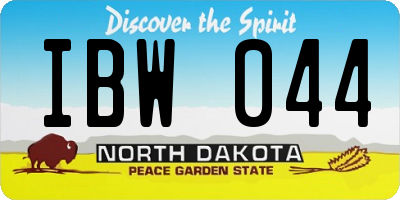 ND license plate IBW044