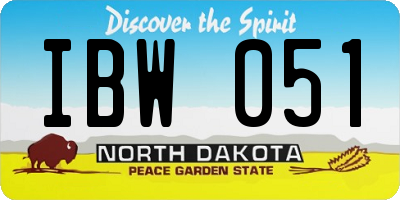 ND license plate IBW051