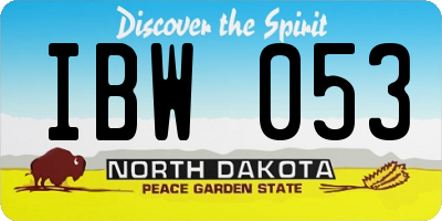 ND license plate IBW053