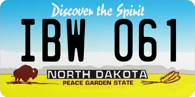 ND license plate IBW061