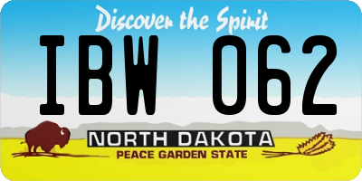 ND license plate IBW062