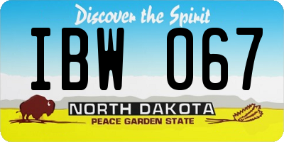 ND license plate IBW067