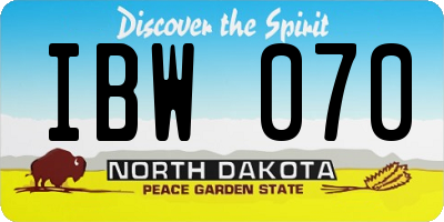 ND license plate IBW070