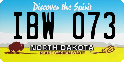 ND license plate IBW073