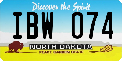 ND license plate IBW074