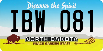 ND license plate IBW081