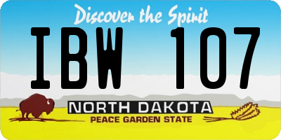 ND license plate IBW107