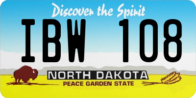 ND license plate IBW108